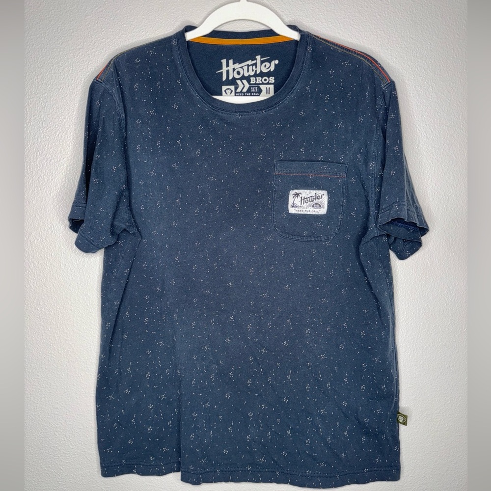 Howler Bros Men’s Medium Blue Print Patch Pocket T-Shirt